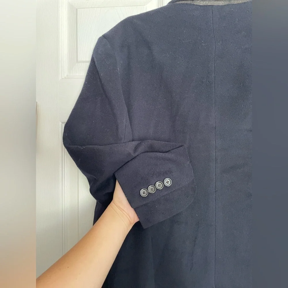 J. Crew Ludlow Men's Dark Navy Trench Coat 95% Wool and 5% Cashmere 40 Regular